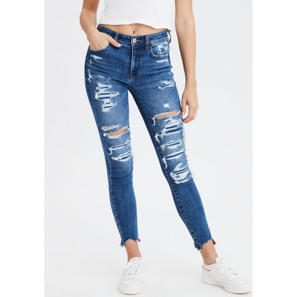AE Ne(x)t Level High-Waisted Jegging Croo size 2 distressed